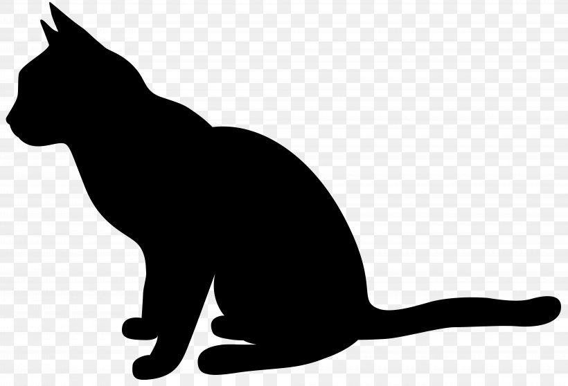 Cat Silhouette Clip Art, PNG, 8000x5447px, Cat, Black, Black And White, Black Cat, Carnivoran Download Free