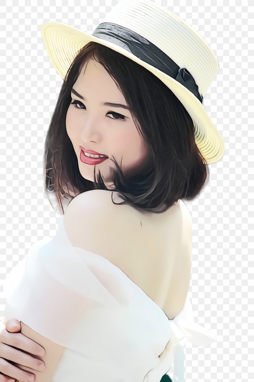 White Clothing Hat Lip Headgear, PNG, 1632x2448px, Watercolor, Black Hair, Clothing, Costume Accessory, Costume Hat Download Free