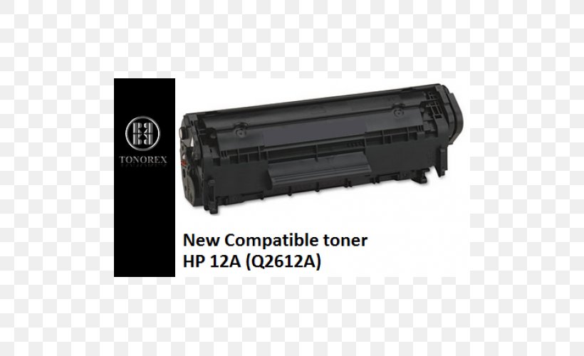 Hewlett-Packard HP Q2612A Black Toner Cartridge Toner Refill, PNG, 500x500px, Hewlettpackard, Automotive Exterior, Canon, Electronic Device, Hp Laserjet Download Free