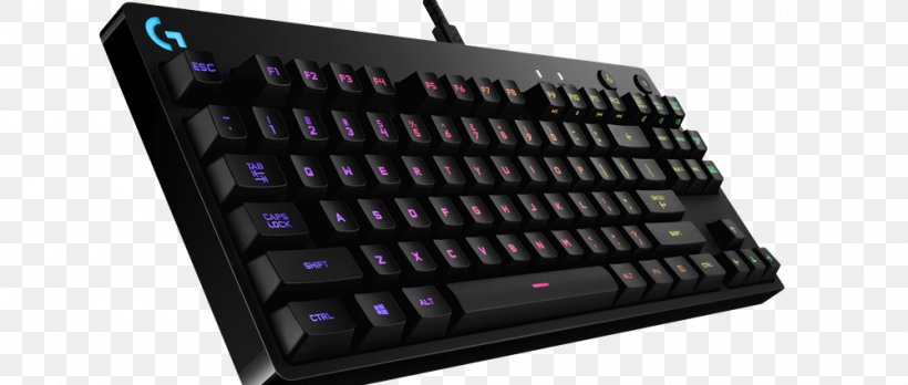 Computer Keyboard Logitech Pro Gaming Keyboard 920-008290 Logitech Pro Mechanical Gaming Keyboard US International Gaming Keypad, PNG, 1000x425px, Computer Keyboard, Computer Component, Computer Hardware, Computer Mouse, Electrical Switches Download Free