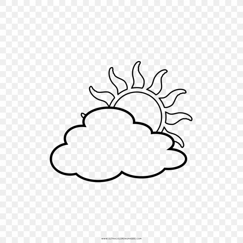 Drawing Coloring Book Line Art Cloud Clip Art, PNG, 1000x1000px, Drawing, Area, Artwork, Black, Black And White Download Free