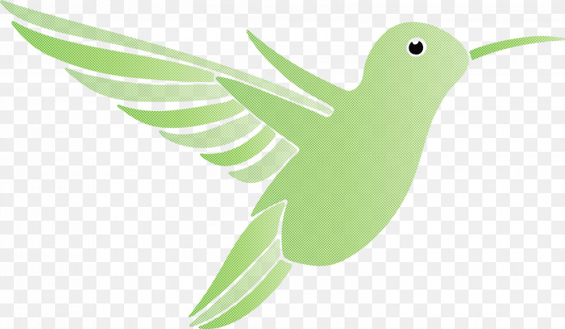 Hummingbird, PNG, 2999x1747px, Cartoon Bird, Beak, Bird, Cute Bird, Green Download Free