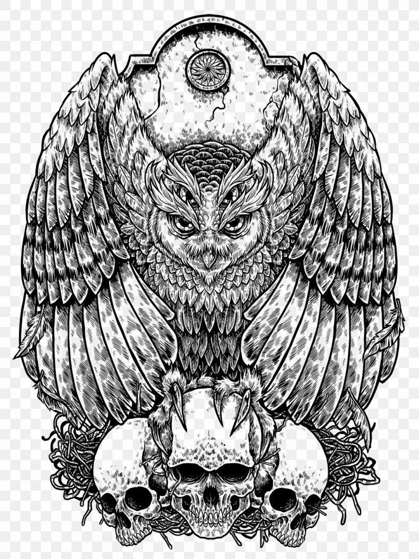 Owl Drawing Godzilla Coloring Book Image, PNG, 1062x1417px, Owl, Art, Bird, Bird Of Prey, Black And White Download Free