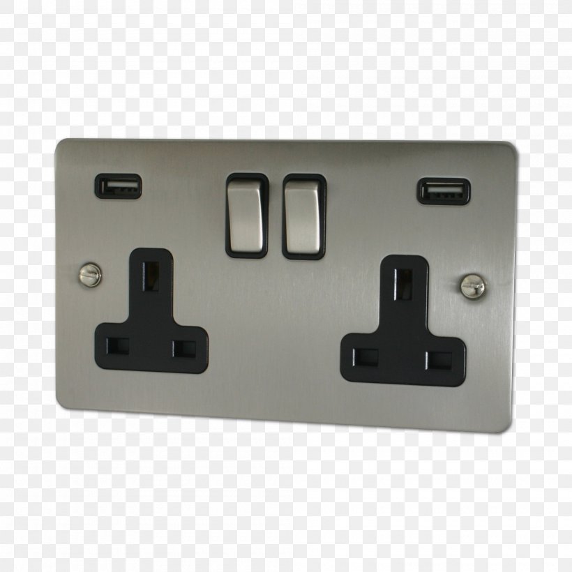 AC Power Plugs And Sockets Brushed Metal Electrical Switches USB Dimmer, PNG, 2000x2000px, Ac Power Plugs And Sockets, Brushed Metal, Computer Port, Dimmer, Electrical Switches Download Free
