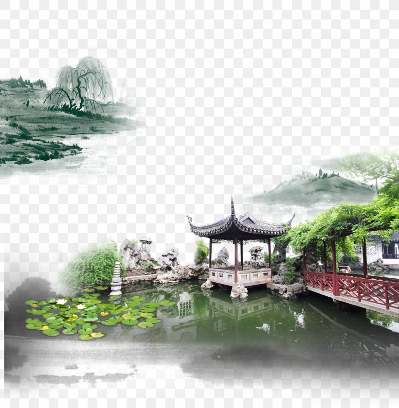 China Jiangnan Poster Ink Wash Painting, PNG, 2313x2371px, China, Architecture, Art, Elevation, Facade Download Free