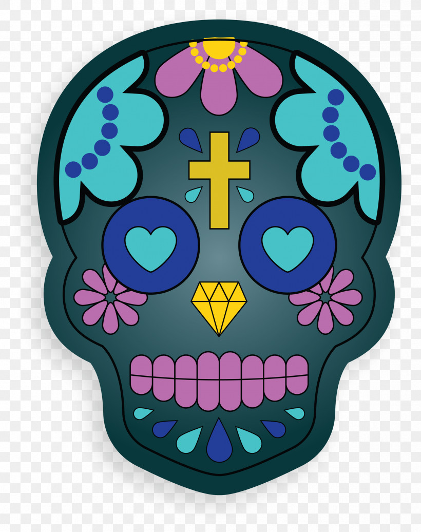 Skull Mexico, PNG, 2374x3000px, Skull, Mexico, Purple Download Free