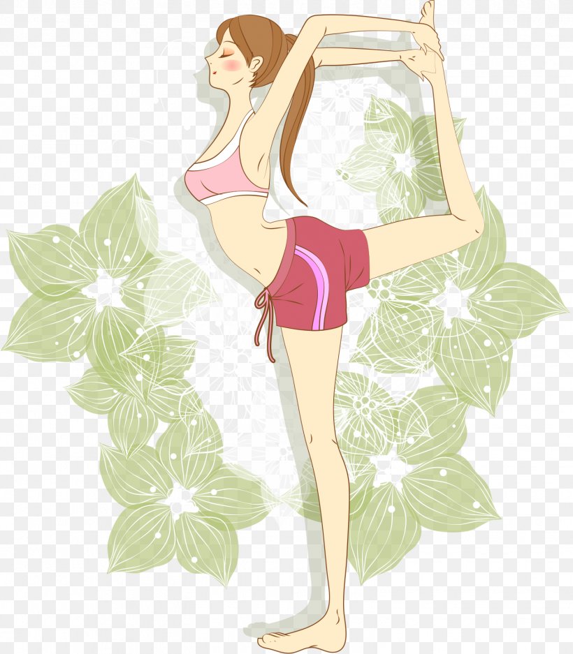 Yoga Physical Exercise Fitness Centre Drawing Cartoon, PNG, 1523x1742px, Watercolor, Cartoon, Flower, Frame, Heart Download Free