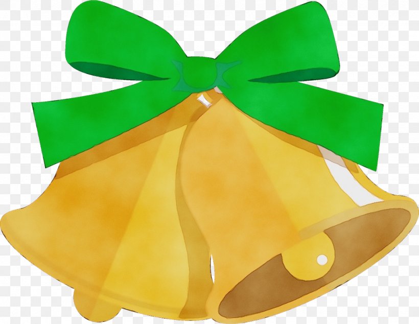 Green Yellow Ribbon Bell, PNG, 1024x792px, Watercolor, Bell, Green, Paint, Ribbon Download Free