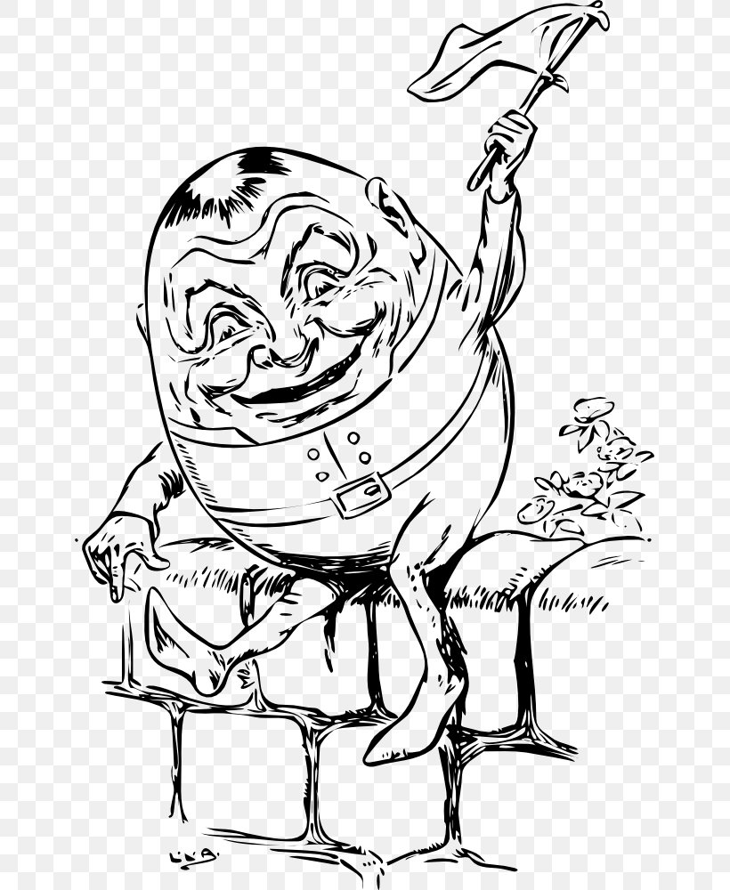 Humpty Dumpty T-shirt Nursery Rhyme Mother Goose Clip Art, PNG, 651x1000px, Humpty Dumpty, Alice S Adventures In Wonderland, Art, Artwork, Black And White Download Free