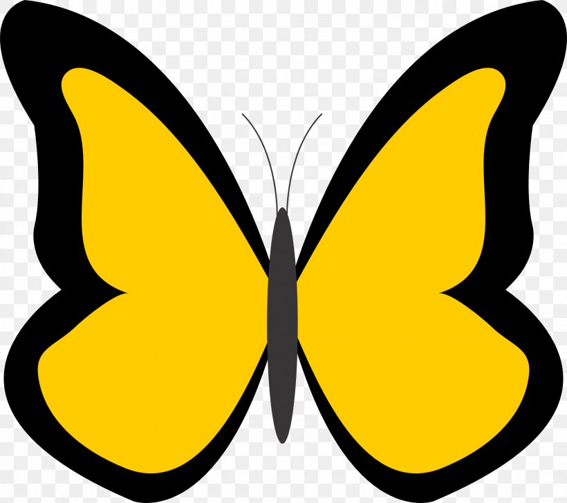 Butterfly Free Content Yellow Clip Art, PNG, 1969x1750px, Butterfly, Artwork, Black And White, Brush Footed Butterfly, Color Download Free