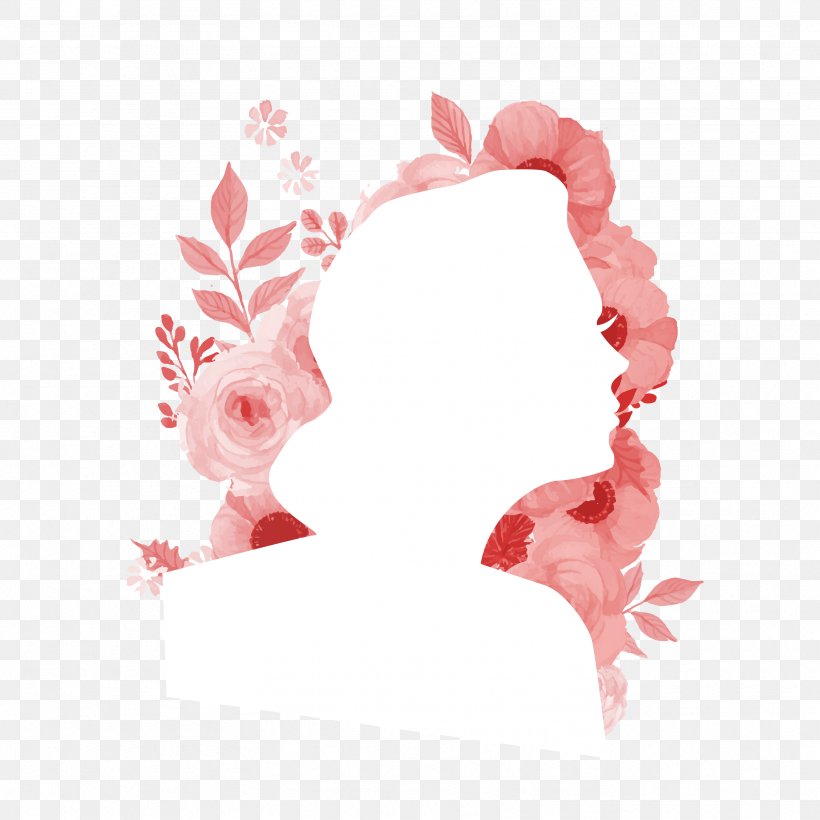 Female Silhouette Flower Woman, PNG, 3333x3333px, Female, Amber Liu, Drawing, Flower, Heart Download Free