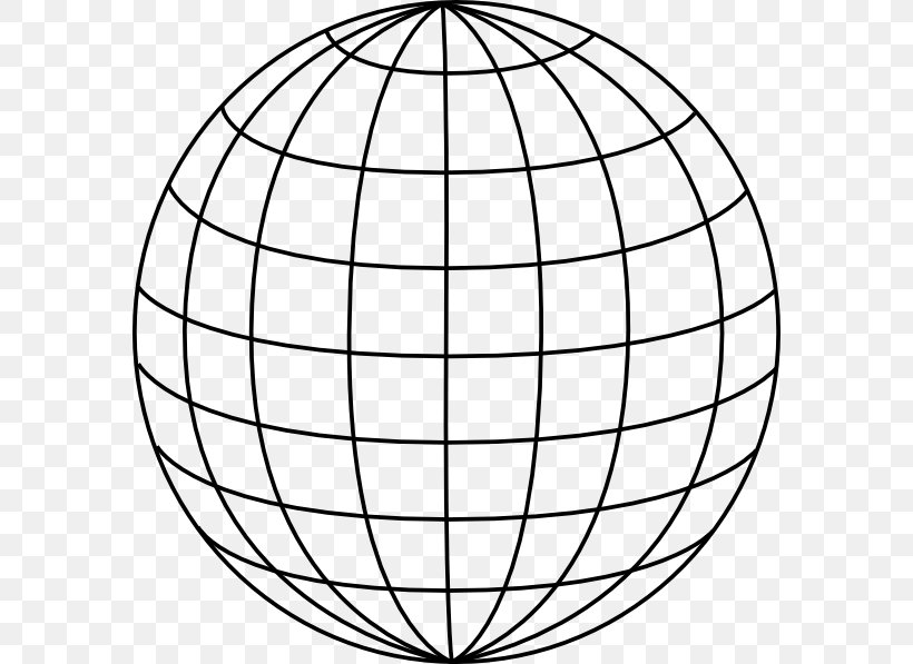 Globe Grid Latitude Clip Art, PNG, 582x597px, Globe, Area, Black And White, Grid, Latitude Download Free