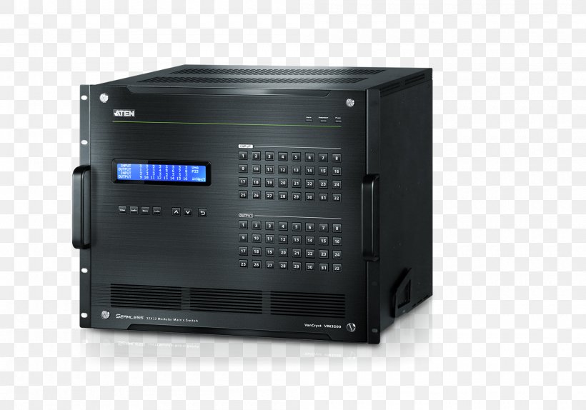 32x32 Modular Matrix Switch VM3200 Computer Cases & Housings マトリックススイッチャ Disk Array ATEN International, PNG, 2000x1400px, Computer Cases Housings, Amplifier, Aten International, Audio, Audio Receiver Download Free