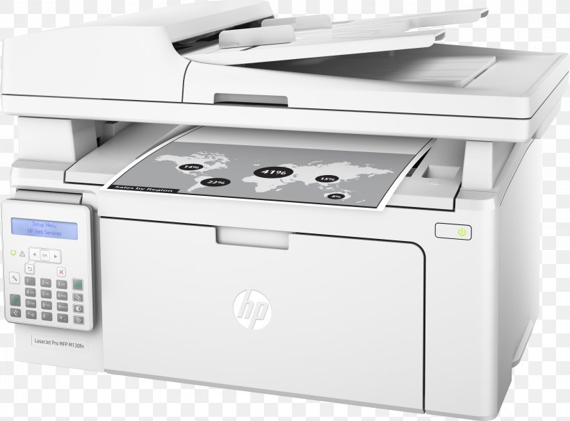 Hewlett-Packard Multi-function Printer HP LaserJet Pro MFP M130, PNG, 4291x3174px, Hewlettpackard, Automatic Document Feeder, Electronic Device, Fax, Hp Laserjet Download Free