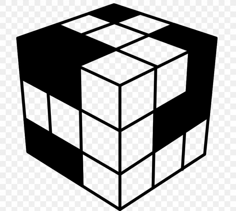Magic Cube Puzzle 3D Rubik's Cube Three-dimensional Space, PNG, 857x768px, Cube, Android, Area, Black And White, Dimension Download Free