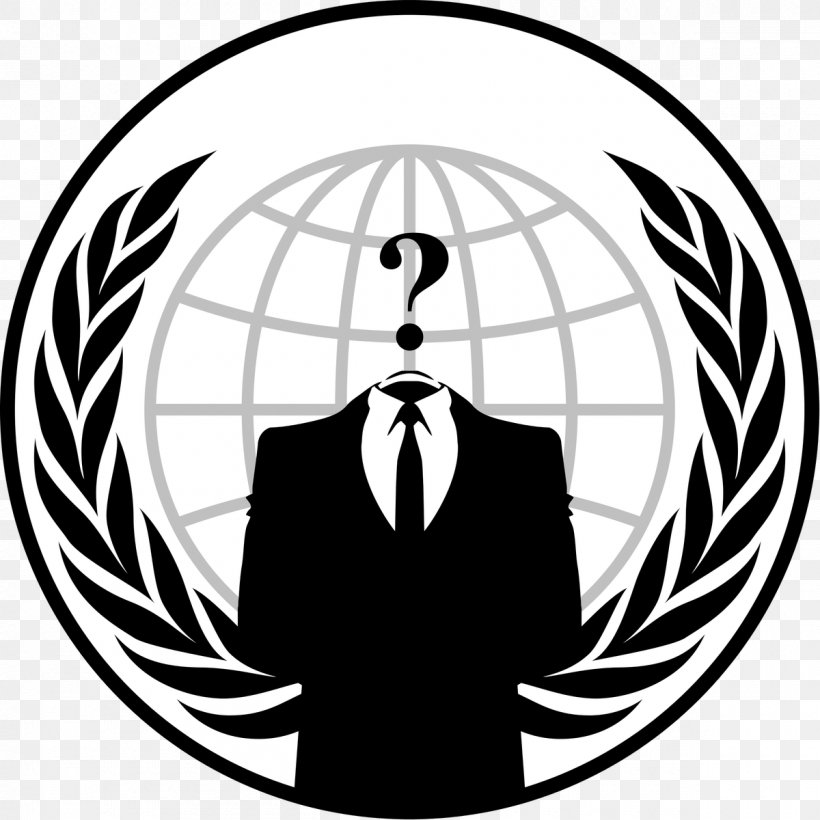 Anonymous Logo Hacktivism, PNG, 1200x1200px, Anonymous, Artwork, Black, Black And White, Brand Download Free