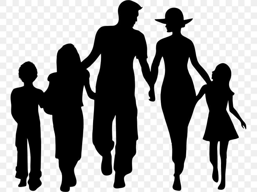 Silhouette Family Clip Art, PNG, 753x614px, Silhouette, Black And White, Child, Drawing, Family Download Free