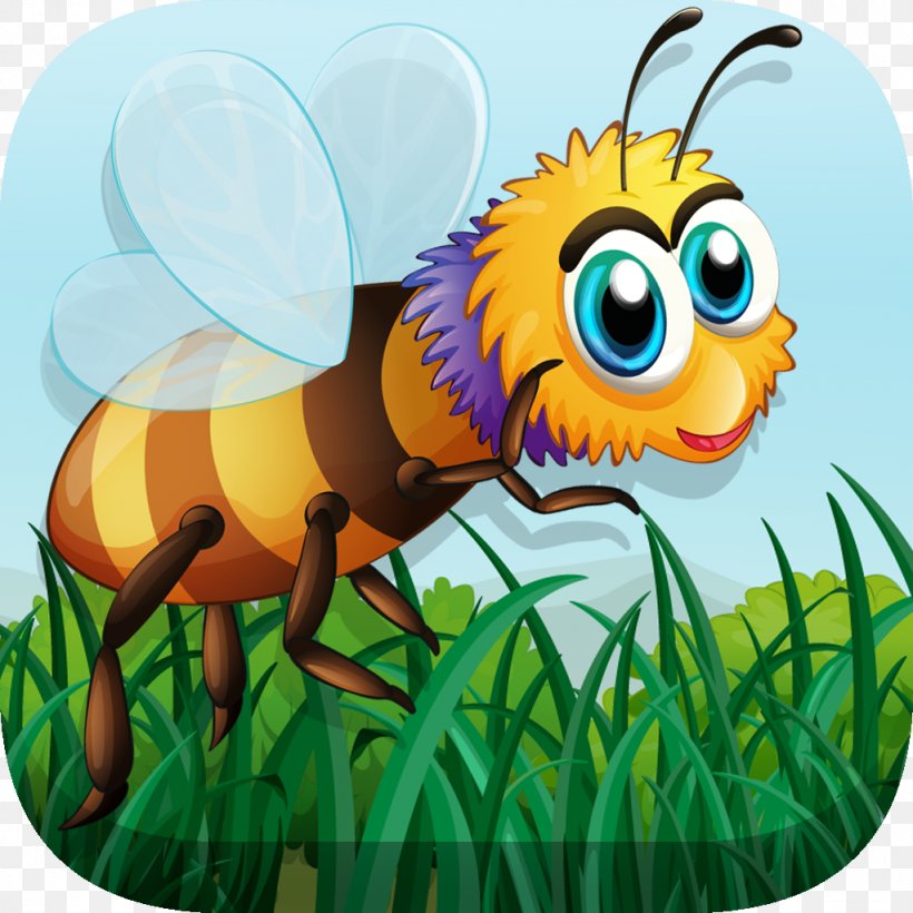 Honey Bee Pretty Is As Pretty Dies Cartoon, PNG, 1024x1024px, Honey Bee, Art, Bee, Butterfly, Cartoon Download Free