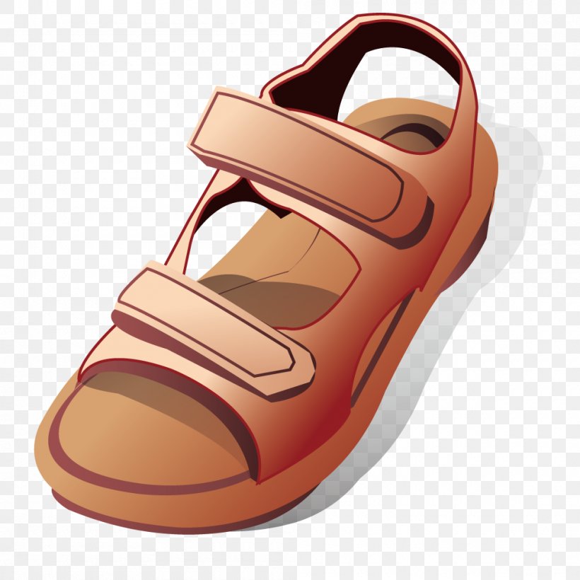 Sandal Shoe Flip-flops Euclidean Vector, PNG, 1000x1000px, Sandal, Beige, Boot, Brown, Cdr Download Free