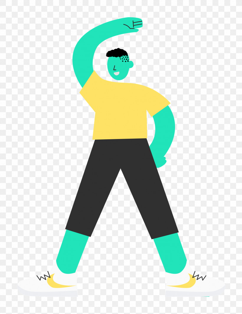 Stretching Sports, PNG, 1926x2500px, Stretching, Arm Cortexm, Cartoon, Clothing, Green Download Free