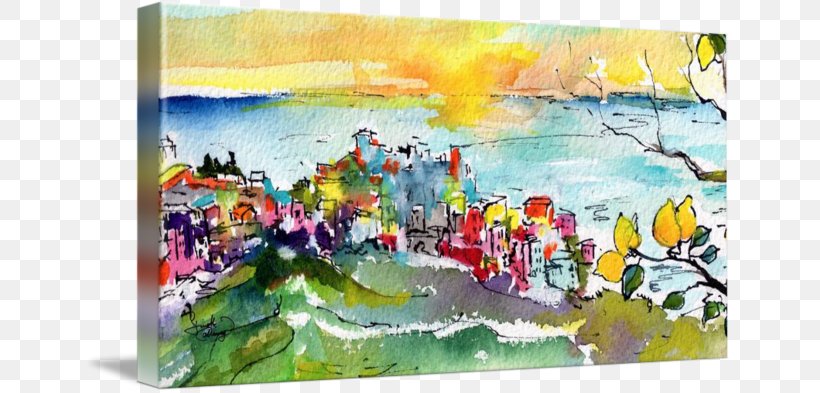 Monterosso Al Mare Manarola Watercolor Painting Portofino, PNG, 650x393px, Monterosso Al Mare, Acrylic Paint, Art, Artwork, Canvas Download Free