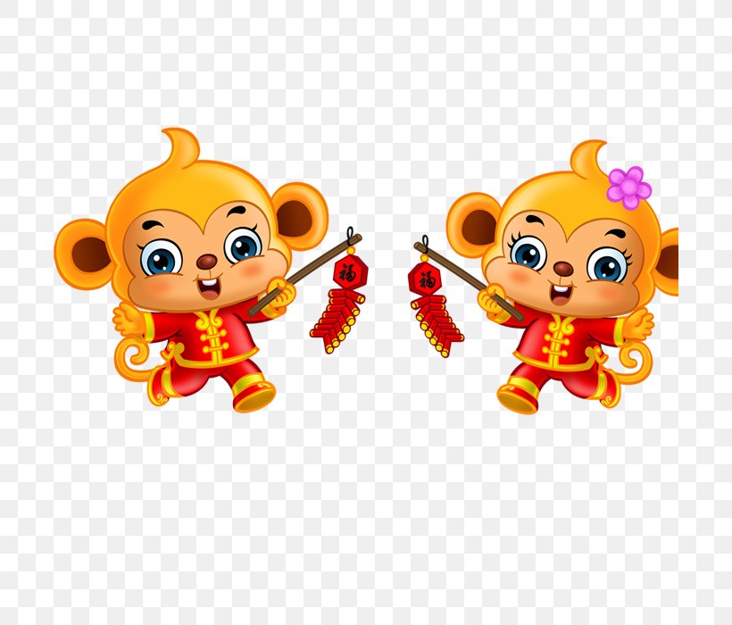 Chinese New Year Monkey Download Chinese Zodiac, PNG, 700x700px, Chinese New Year, Animal Figure, Baby Toys, Chinese Zodiac, Fictional Character Download Free