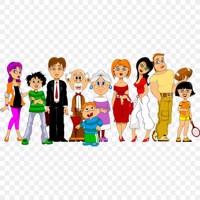 Family Cartoon Illustration, PNG, 1000x1000px, Family, Animation, Art, Cartoon, Child Download Free