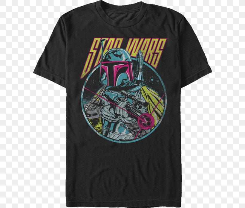Boba Fett T-shirt Star Wars Anakin Skywalker, PNG, 600x695px, Boba Fett, Active Shirt, Anakin Skywalker, Black, Blaster Download Free