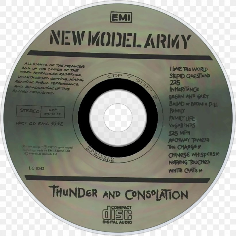 Compact Disc Thunder And Consolation New Model Army Phonograph Record United Kingdom, PNG, 1000x1000px, Compact Disc, Data Storage Device, Disk Storage, Dvd, Hardware Download Free