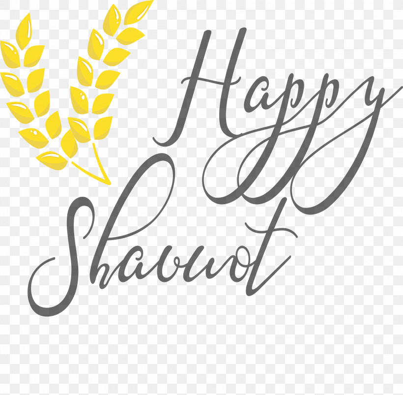 Text Font Yellow Calligraphy Leaf, PNG, 3000x2941px, Happy Shavuot, Calligraphy, Leaf, Line, Logo Download Free