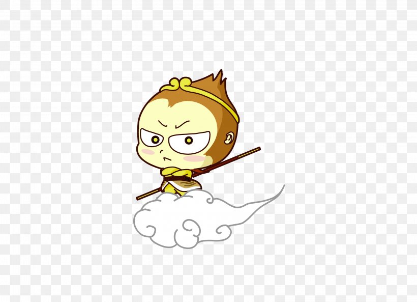 Sun Wukong Goku Cartoon Monkey, PNG, 3054x2211px, Watercolor, Cartoon, Flower, Frame, Heart Download Free