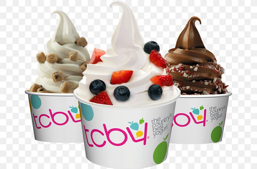 TCBY Frozen Yogurt Sundae Ice Cream TCBY Frozen Yogurt, PNG, 662x539px, Frozen Yogurt, Buttercream, Cream, Dairy Product, Dairy Products Download Free