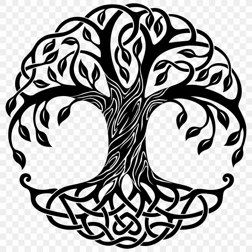 Tree Of Life Drawing, PNG, 5000x5000px, Tree Of Life, Art, Artwork, Black And White, Celtic Sacred Trees Download Free