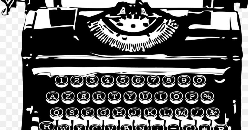 Typewriter Paper Drawing Machine Writing, PNG, 1200x630px, Typewriter, Black And White, Book, Brand, Drawing Download Free