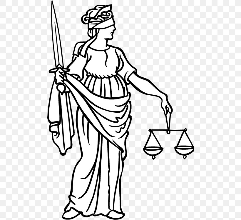 Clip Art Lady Justice Vector Graphics Drawing Image, PNG, 500x748px, Lady Justice, Arm, Art, Black, Blackandwhite Download Free