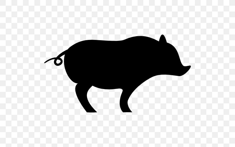 Domestic Pig Silhouette Clip Art, PNG, 512x512px, Pig, Animal, Bear, Black, Black And White Download Free