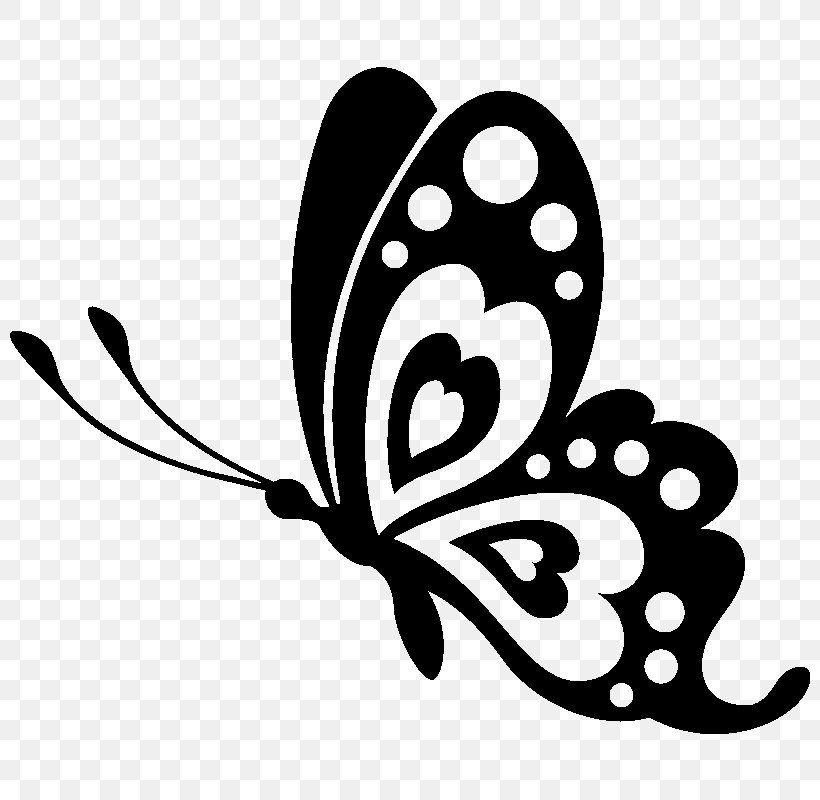 Butterfly Stencil Silhouette Drawing, PNG, 800x800px, Butterfly, Artwork, Autocad Dxf, Black And White, Brush Footed Butterfly Download Free