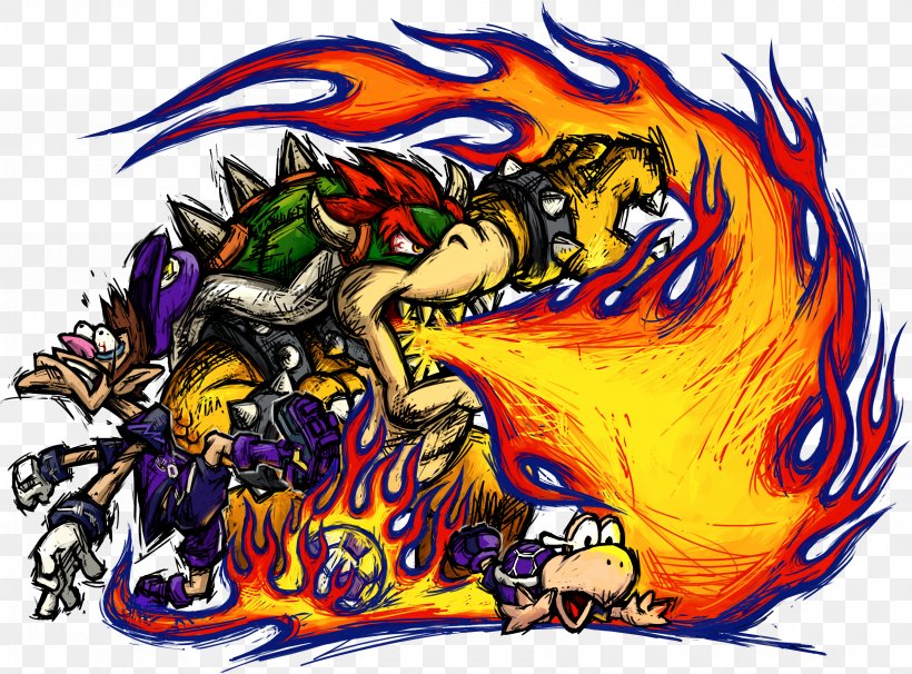 Mario Strikers Charged Super Mario Strikers Bowser Princess Daisy, PNG, 3500x2590px, Mario Strikers Charged, Art, Bowser, Dragon, Fiction Download Free
