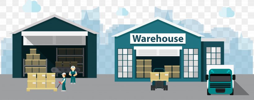 Warehouse Logistics Delivery Distribution, PNG, 3930x1556px, Warehouse, Brand, Building, Business, Cargo Download Free