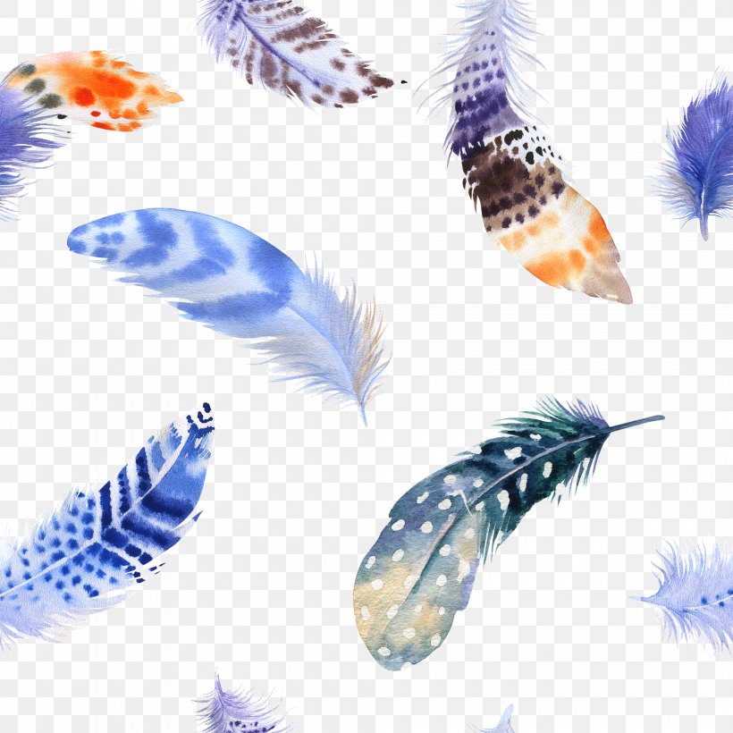 Bird Feather Watercolor Painting Drawing, PNG, 4000x4000px, Bird, Art, Color, Drawing, Feather Download Free