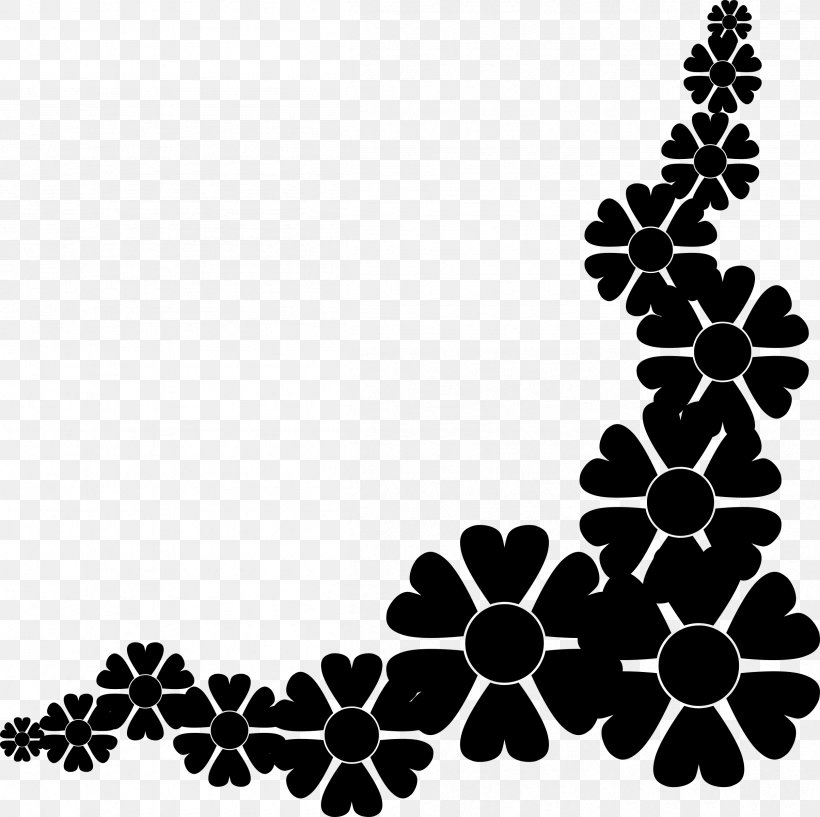 Clip Art Flower Floral Design GIF, PNG, 2408x2400px, Flower, Blackandwhite, Cut Flowers, Floral Design, Leaf Download Free