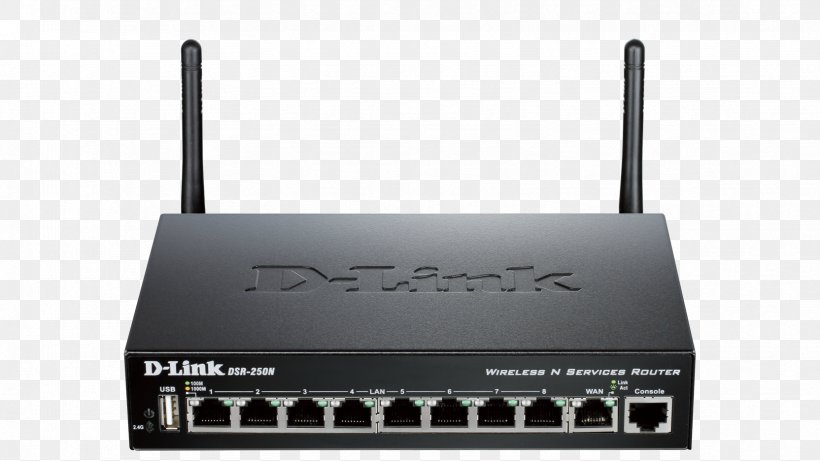 Router D-Link IEEE 802.11n-2009 Wireless Virtual Private Network, PNG, 1664x936px, Router, Dlink, Electronics, Ethernet Hub, Firewall Download Free