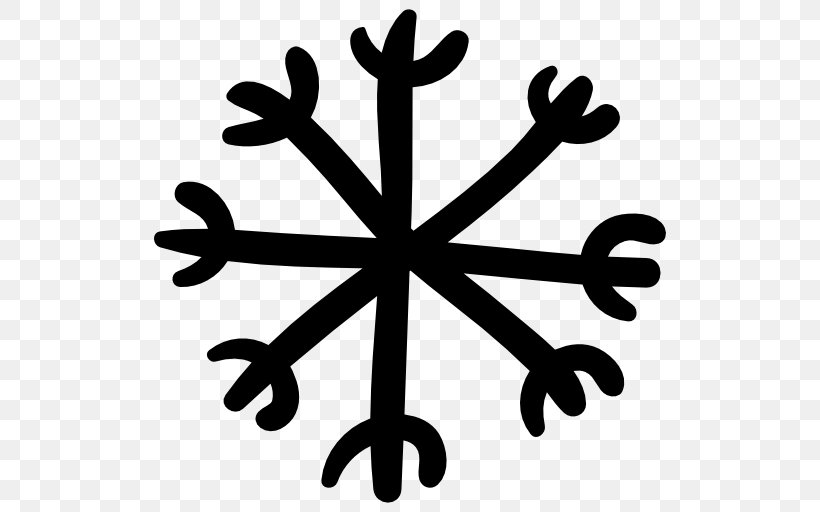 Snowflake, PNG, 512x512px, Drawing, Black And White, Royaltyfree, Shape, Silhouette Download Free