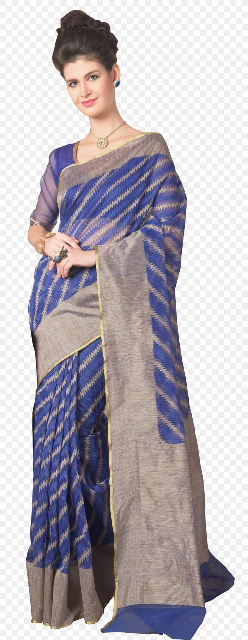 Silk Zari Blue Handloom Saree Sari, PNG, 864x2228px, Silk, Blue, Churidar, Clothing, Cobalt Blue Download Free