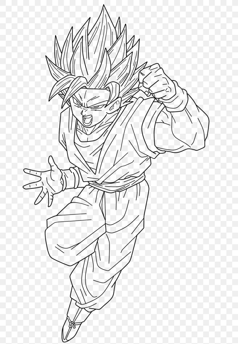 Goku Cartoon Line Art Vegeta Sketch, PNG, 674x1183px, Goku, Arm, Art,  Artwork, Black Download Free