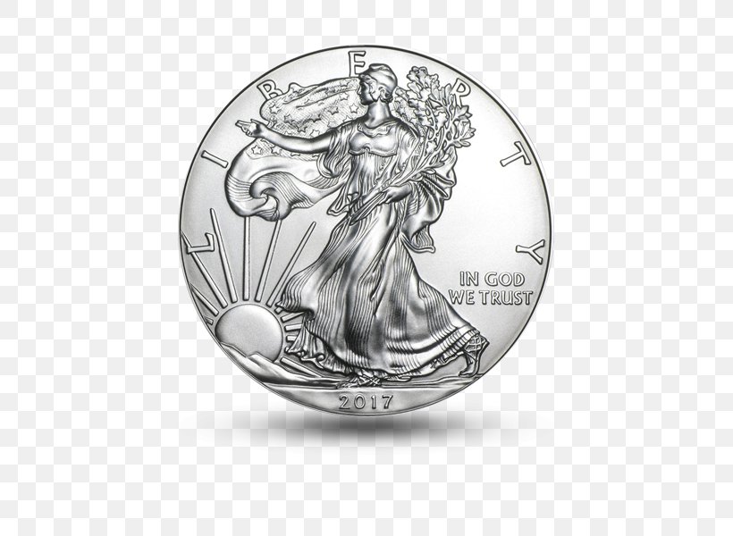 American Silver Eagle United States Mint Bullion Coin, PNG, 600x600px, American Silver Eagle, American Gold Eagle, American Platinum Eagle, Black And White, Bullion Download Free