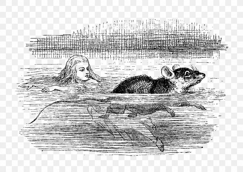 Alice's Adventures In Wonderland Alice In Wonderland Syndrome Fairy Tale Mustelids, PNG, 1172x830px, Alice In Wonderland Syndrome, Artwork, Beaver, Black And White, Carnivoran Download Free