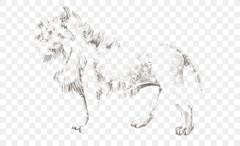 Dog Breed Lion Big Cat Sketch, PNG, 640x500px, Dog Breed, Artwork, Big Cat, Big Cats, Black And White Download Free