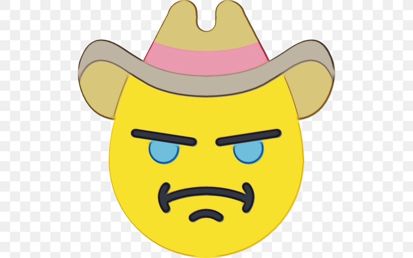 Cowboy Emoji, PNG, 512x512px, Emoji, Cartoon, Clothing, Clothing Accessories, Costume Hat Download Free