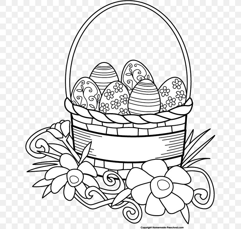 Easter Bunny Easter Basket Black And White Clip Art, PNG, 647x779px, Easter Bunny, Basket, Black And White, Blog, Coloring Book Download Free